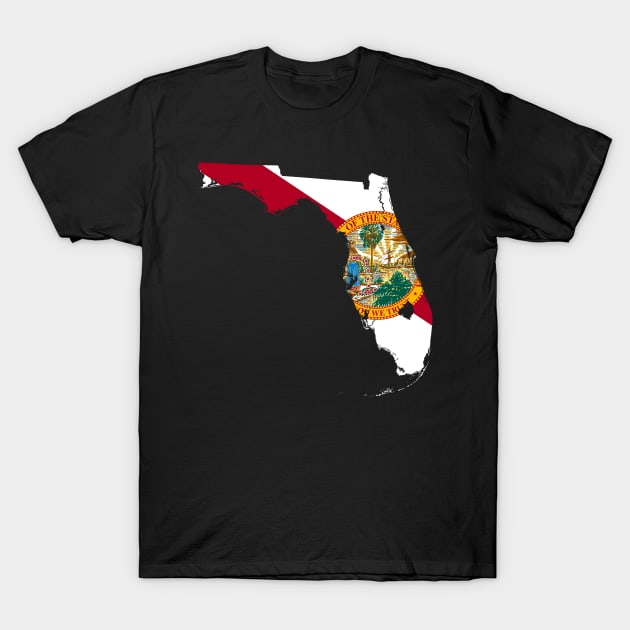 Florida Flag Map T-Shirt by Historia